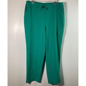 Womens Chicos Zenergy Athletic Cargo Pants Green L Straight Leg